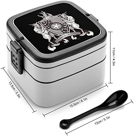 Grb đavo demon sotona dvostruki sloj Bento kutija za obrok sa ručkom prenosom za uredski rad
