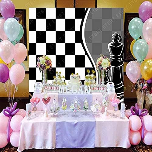 EMDSPR 7x5ft šahovska tema pozadina crno-bijela karirana fotografija pozadina moderna jednostavna Rođendanska