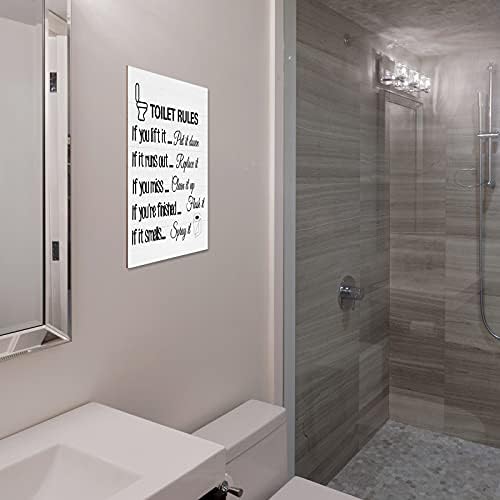 Toaletna pravila Zidno umetničko dekor Pravila WOOT potpisuje smiješno kupatilo za toalet zid dekor kupatilo