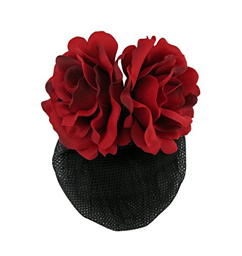 Barte Rose Cvjetna bareta sa zakrištavanjem sa snound neto, lepinja za kosu