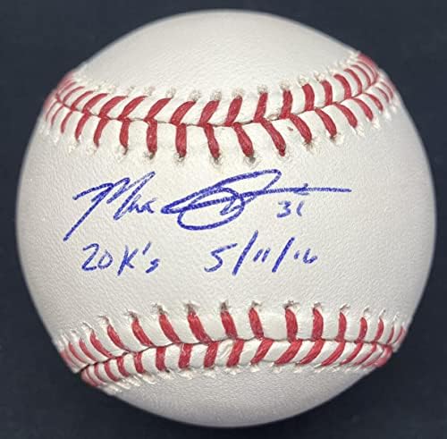 Max Scherzer 20 K 5/11/16 potpisan bejzbol MLB Holo - autogramirani bejzbol