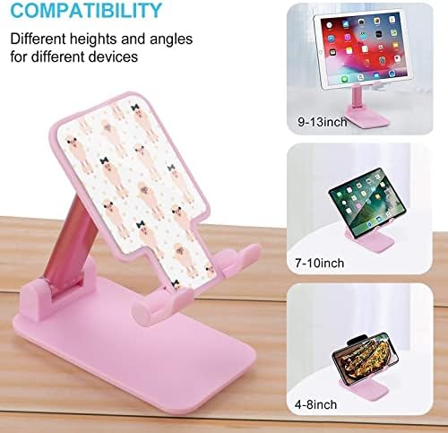 Slatka ružičasta djevojčica pudlica Print mobitela Stand kompatibilan s iPhone prekidačkim tabletima Sklopivi