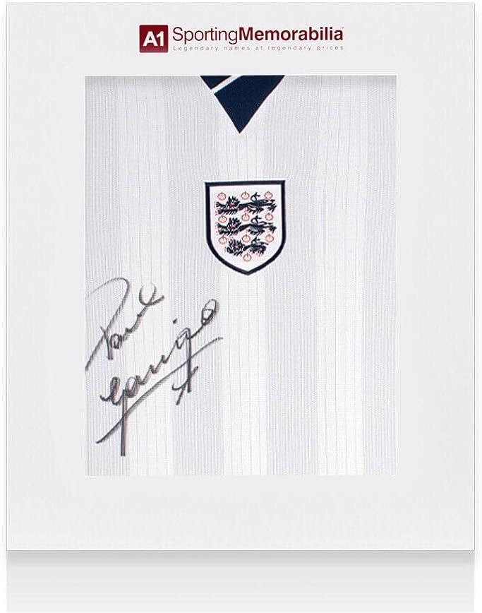 Paul Gascoigne potpisana košulja Engleske - 1996 - Poklon kutija Autograph Jersey - nogometni nogometni