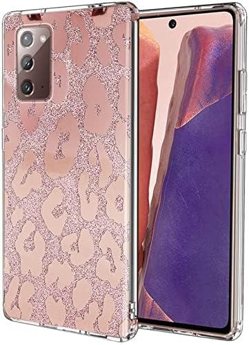 J.WEST za Samsung Galaxy Note 20 Case 6,7 inča, luksuzno Bling Bling Glitter Leopard Print Dising Soft Metalni