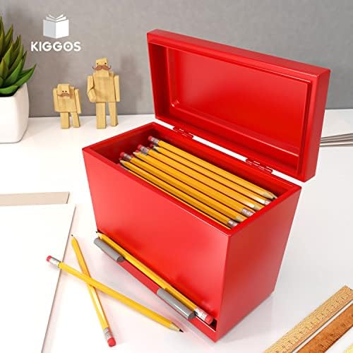 Kiggos držač dozatora za olovke crveni dozator od nerđajućeg čelika za olovke sa 6 prekrasnih naljepnica