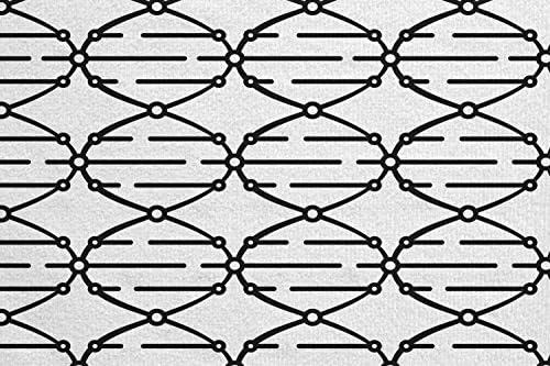 Ambesonne scena Art Yoga Mat ručnik, ilustracija elemenata u obliku lanca u rešetku uzorak uzorka, ne klizajući