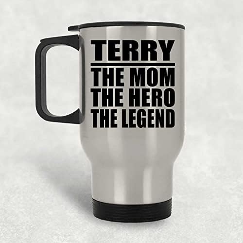 Dizajnirajte Terryju mamu Heroj legendu, srebrna putna krila 14oz nehrđajući čelik izolirani prevoz, pokloni