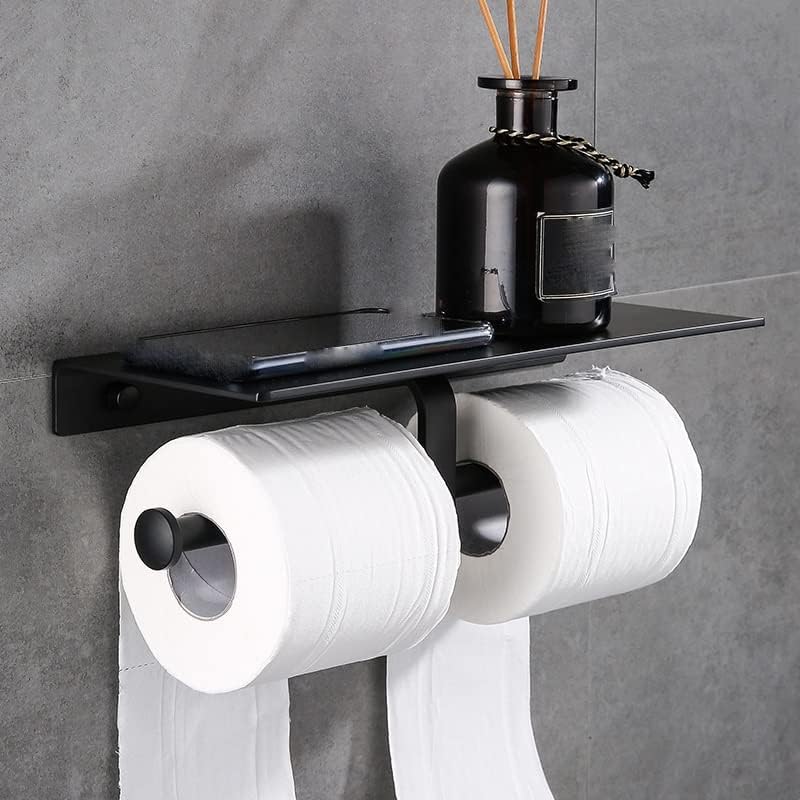 BKDFD Dvostruki toaletni nosač papira WC Holder HOLLER kupaonica s policama za toaletni papir Držač tkiva