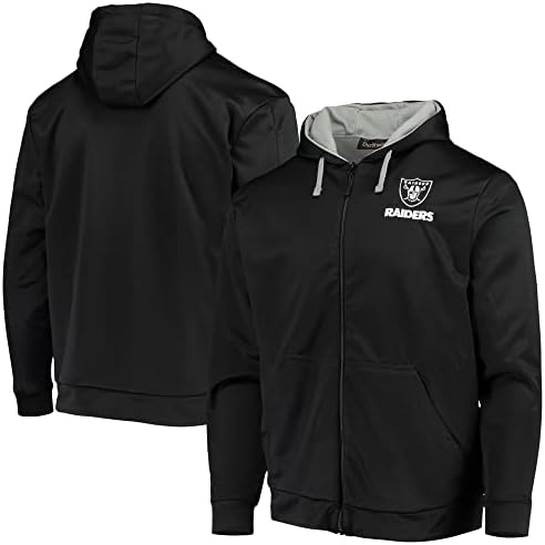 Dunbrooke Muške crne / sive las Vegas Raiders pripravnik punog zip hoodie