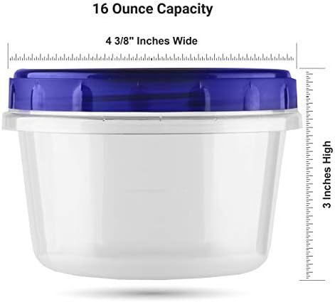 [16 Oz-10 Pack] Homeygear Twist Top kontejneri za skladištenje hrane nepropusni 16 Oz hermetički Spremnici