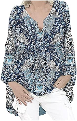 BMISEGM Žene Ljetna košulja opuštene vrhunske košulje 1/2 rukava s pola rukava duga ruka majica casual 3d