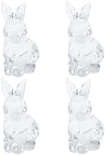 Toyvian Crystal zečje figurice 4pcs slatka zečja statua akril uskršnja zeko životinjska figura ukras travnjak