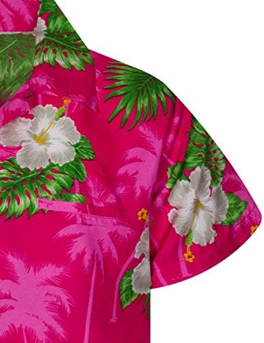 King Kameha Funky Ležerna havajska košulja za muškarce Prednji džepni gumb dolje Vrlo glasno kratkih zrnaca
