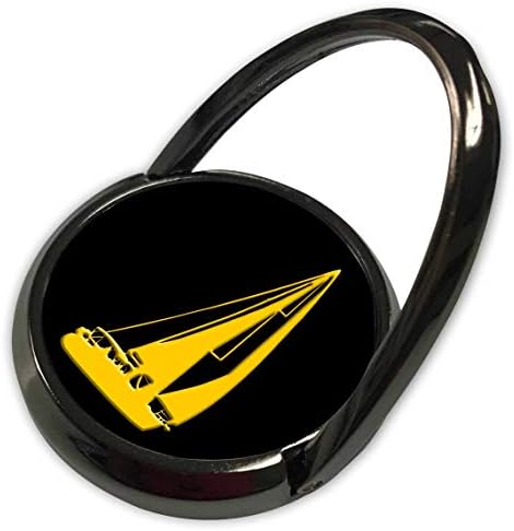3Droza Alexis Design - Naval Nautika - Slika jedrilice. Morski sportski šarm, talisman poklon. Žuta, crna