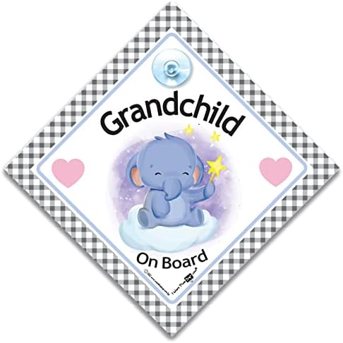 Grand na brodu Sign za bebe slon, beba na znakovu na brodu, unučadi na brodu, dizajniran za puštanje drugih