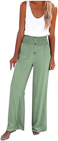 Pantalone za jogu sa džepovima za ženske elegantne prugaste Split pantalone sa visokim strukom sa pojasom