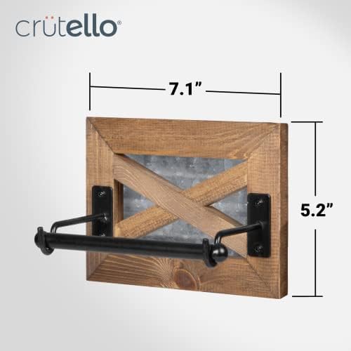 Crutello Farmhouse Woal papir sa pocinčanom podlogom za kupaonicu - rustikalni nosač za branje zida