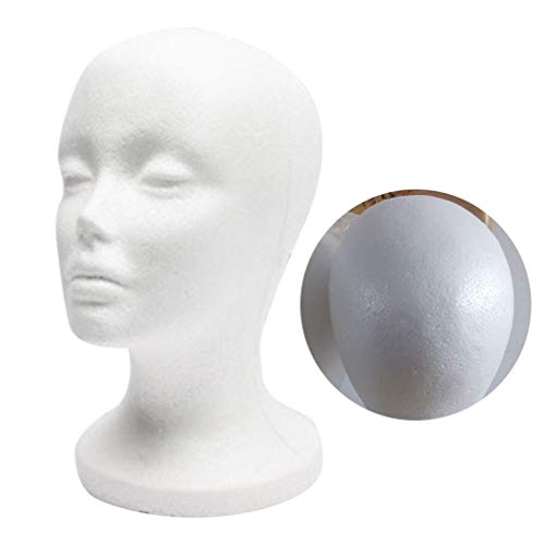 SOLUSTRE bijele perike 2kom model manekenske glave pjena maneken stalak perika glava za stil, Model i prikaz