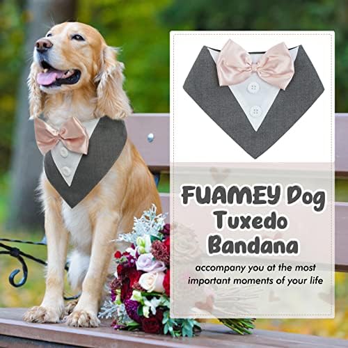FUAMEY Dog Tuxedo, formalni pseći vjenčani Bandana ovratnik za pse sa leptir mašnom rođendanski kostim psa