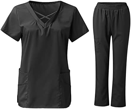 Pirubovi za žene postavljene jogger hlače Čvrsta boja Stretch Stants V-izrez Pročišćavanje TOP & YOGA JOGGER
