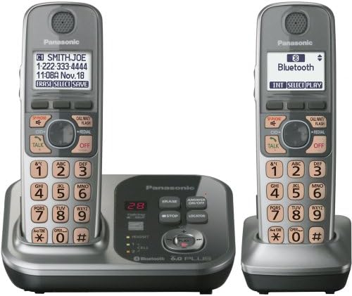 Panasonic KX-TG7732S DECT 6.0 LINK-TO-CELL putem Bluetooth bežičnog telefona sa sustavom odgovora, srebrnim,