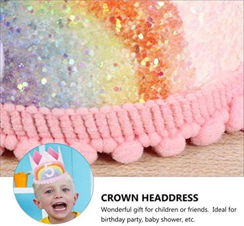 BESTOYARD Baby 4. rođendan šešir Crown Baby Birthday Rainbow Crown Hairband Party Photo Prop