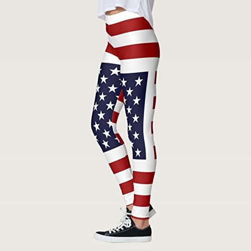 Američka zastava Patriotska nogavica Ženska viška struka Dan nezavisnosti JOGGER Hlače Lagana treninga Trenirajte joge hlače