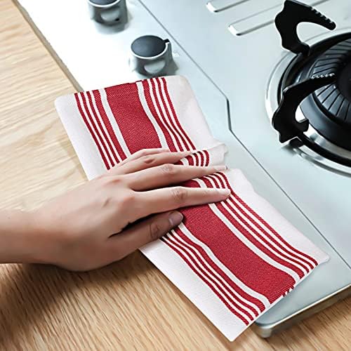 Pamučna klinika Seoska kuća Stripe kuhinjski ručnici - mekani upijajući kuhinjski posteljina - ručnici za
