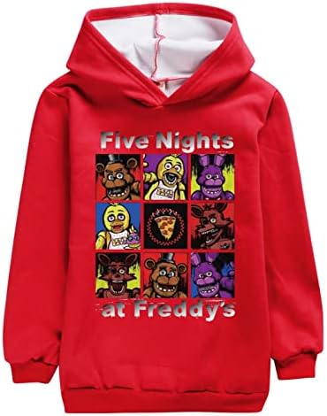 BY-CAN Unisex Tinejdžeri pet noći u Freddyjevim duksericama obloženim flisom toplim grafičkim duksericama